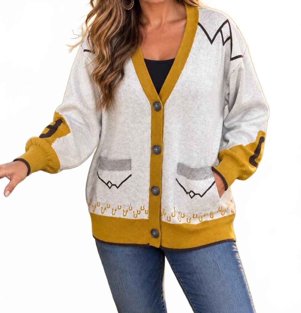 NEW CINCH western cardigan in yellow